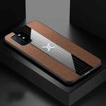 For OnePlus 8T XINLI Stitching Cloth Texture Shockproof TPU Phone Case(Brown)