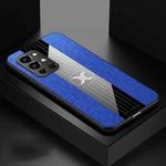 For OnePlus 9R XINLI Stitching Cloth Texture Shockproof TPU Phone Case(Blue)