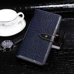 For OPPO Reno7 Pro 5G idewei Crocodile Texture Leather Phone Case(Dark Blue)