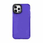 For iPhone 13 Pro Max Black Lens Frame Transparent TPU Phone Case (Blue)