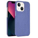 For iPhone 13 mini Crocodile PU + PC Phone Case (Blue)
