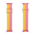 DUX DUCIS Nylon Braided Watch Band Mixture Version For Apple Watch Series 7 41mm / 6&SE&5&4 40mm / 3&2&1 38mm(Pink Yellow)