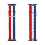 DUX DUCIS Nylon Braided Watch Band Mixture Version For Apple Watch Series 7 41mm / 6&SE&5&4 40mm / 3&2&1 38mm(Red White Blue)