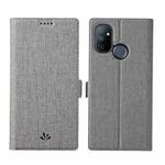 For OnePlus Nord N100 ViLi K Series Shockproof Magnetic Buckle Leather Phone Case(Grey)