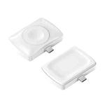 JJT-997 Type-C Interface Earphone and Watch Double-sided Wireless Charger for AirPods & iWatch(White)