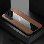 For Xiaomi Mi Note 10 Lite XINLI Stitching Cloth Texture TPU Phone Case(Brown)