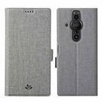 For Sony Xperia Pro-I ViLi K Series Magnetic Buckle Horizontal Flip Leather Phone Case(Grey)