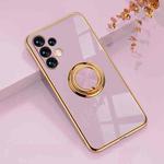 For Samsung Galaxy A13 4G 6D Electroplating Silicone Phone Case with Ring Holder(Light Purple)