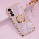 For Samsung Galaxy A13 5G 6D Electroplating Silicone Phone Case with Ring Holder(Light Purple)