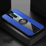 For OnePlus 8 XINLI Stitching Cloth Texture TPU Phone Case with Ring Holder(Blue)