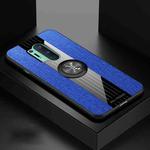 For OnePlus 8 Pro XINLI Stitching Cloth Texture TPU Phone Case with Ring Holder(Blue)