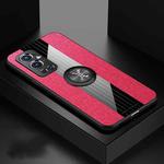 For OnePlus 9 Pro XINLI Stitching Cloth Texture TPU Phone Case with Ring Holder(Red)