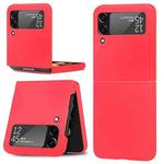 For Samsung Galaxy Z Flip3 5G Cross Texture Phone Case(Red)