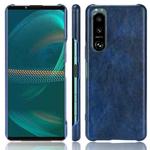 For Sony Xperia 5 III Litchi Texture PC + PU Phone Case(Blue)