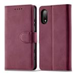 For Sony Xperia Ace II Frosted Anti-theft Brush Horizontal Flip Leather Phone Case(Wine Red)