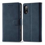For Sony Xperia Ace II Frosted Anti-theft Brush Horizontal Flip Leather Phone Case(Dark Blue)