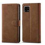 For Sharp Aquos Sense 4 Frosted Anti-theft Brush Horizontal Flip Leather Phone Case(Coffee)