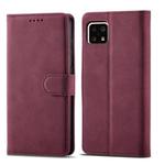 For Sharp Aquos Sense 4 Frosted Anti-theft Brush Horizontal Flip Leather Phone Case(Wine Red)