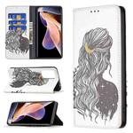 For Xiaomi Redmi Note 11 Pro 5G / 11 Pro+ 5G Colored Drawing Pattern Invisible Magnetic Leather Phone Case(Girl)
