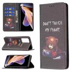 For Xiaomi Redmi Note 11 Pro 5G / 11 Pro+ 5G Colored Drawing Pattern Invisible Magnetic Leather Phone Case(Bear)