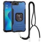 For OPPO A1k Aluminum Alloy + TPU Phone Case with Lanyard(Blue)