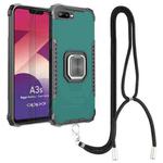 For OPPO A3s / C1 / A5 / A12e Aluminum Alloy + TPU Phone Case with Lanyard(Green)