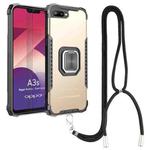 For OPPO A3s / C1 / A5 / A12e Aluminum Alloy + TPU Phone Case with Lanyard(Gold)