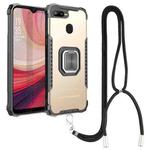 For OPPO A7 / A5S / A12 / A11K / F9 Aluminum Alloy + TPU Phone Case with Lanyard(Gold)