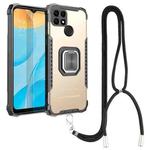 For OPPO A15 / A15S Aluminum Alloy + TPU Phone Case with Lanyard(Gold)