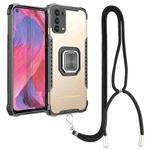 For OPPO A93 5G / A74 5G / A54 5G Aluminum Alloy + TPU Phone Case with Lanyard(Gold)