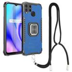 For OPPO Realme C15 / C12 / C25 Aluminum Alloy + TPU Phone Case with Lanyard(Blue)