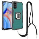 For OPPO Reno4 5G / 4G Aluminum Alloy + TPU Phone Case with Lanyard(Green)