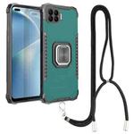 For OPPO Reno4 F Aluminum Alloy + TPU Phone Case with Lanyard(Green)