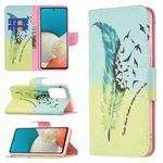 For Samsung Galaxy A53 5G Colored Drawing Pattern Leather Phone Case(Feather)