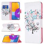 For Samsung Galaxy M52 5G Colored Drawing Pattern Leather Phone Case(Tree)