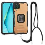 For Huawei P40 Lite / nova 6 SE / nova 7i Aluminum Alloy + TPU Phone Case with Lanyard(Gold)