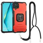 For Huawei P40 Lite / nova 6 SE / nova 7i Aluminum Alloy + TPU Phone Case with Lanyard(Red)