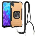 For Huawei Y5 2019 Aluminum Alloy + TPU Phone Case with Lanyard(Gold)