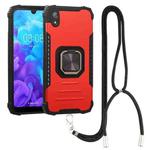 For Huawei Y5 2019 Aluminum Alloy + TPU Phone Case with Lanyard(Red)
