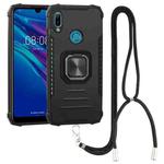 For Huawei Y6 2019 / Y6 Pro 2019 / Y6s Aluminum Alloy + TPU Phone Case with Lanyard(Black)