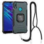 For Huawei Y7 2019 / Y7 Prime 2019 Aluminum Alloy + TPU Phone Case with Lanyard(Green)