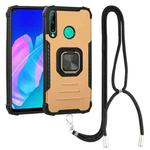 For Huawei Y7p / P40 Lite E Aluminum Alloy + TPU Phone Case with Lanyard(Gold)