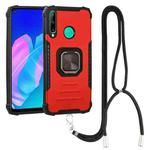 For Huawei Y7p / P40 Lite E Aluminum Alloy + TPU Phone Case with Lanyard(Red)