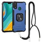 For Huawei Y8s Aluminum Alloy + TPU Phone Case with Lanyard(Blue)