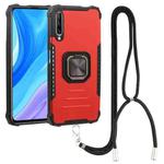 For Huawei Y9s Aluminum Alloy + TPU Phone Case with Lanyard(Red)