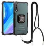 For Huawei Y9s Aluminum Alloy + TPU Phone Case with Lanyard(Green)