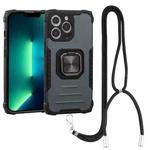 For iPhone 13 Pro Max Lanyard Aluminum TPU Case (Green)