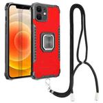 For iPhone 12 mini Lanyard Aluminum TPU Case (Red)