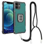 For iPhone 12 Lanyard Aluminum TPU Case(Green)