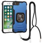 For iPhone SE 2022 / SE 2020 / 8 / 7 Lanyard Aluminum TPU Case(Blue)